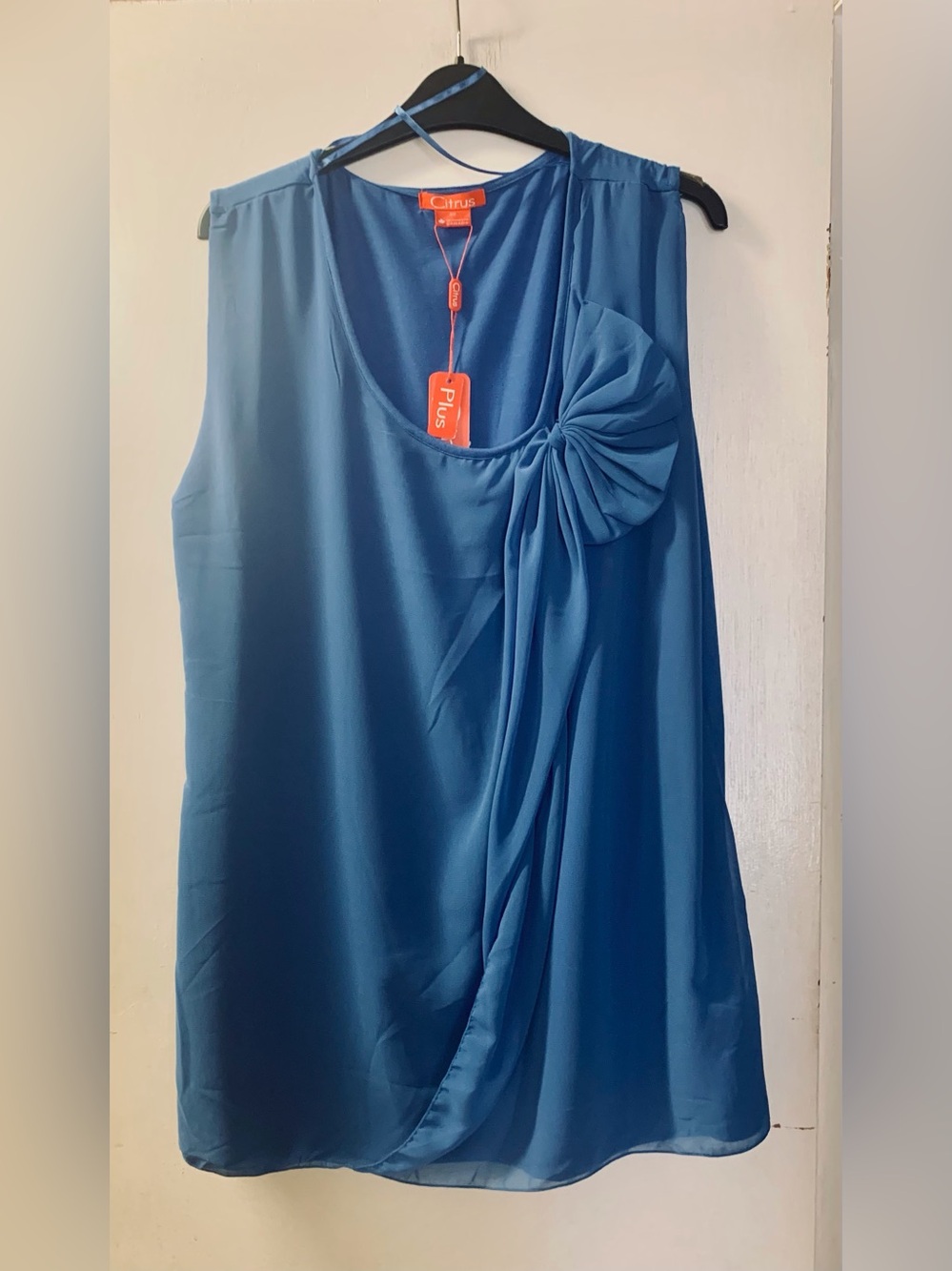 Plus (Full Figure) Tank with Chiffon Overlay and Decorative Bow